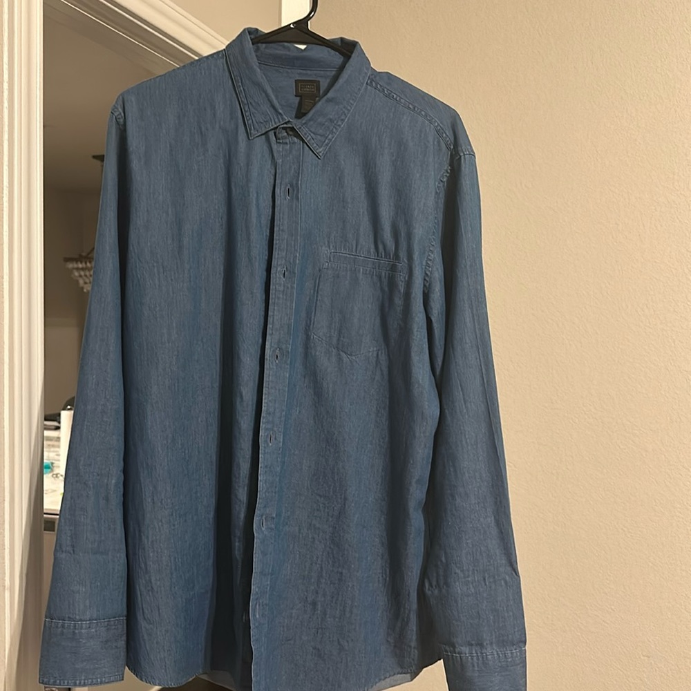 Denim casual button down